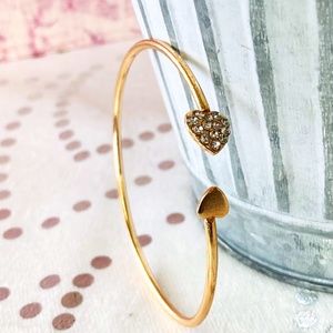 Gold Heart Reverse Cuff Bracelet